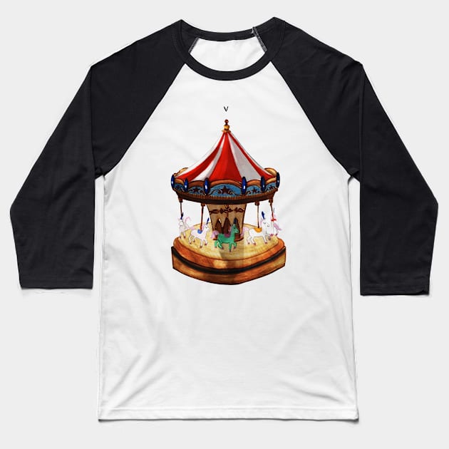 Carousel - Handmade with love Baseball T-Shirt by Le petit fennec